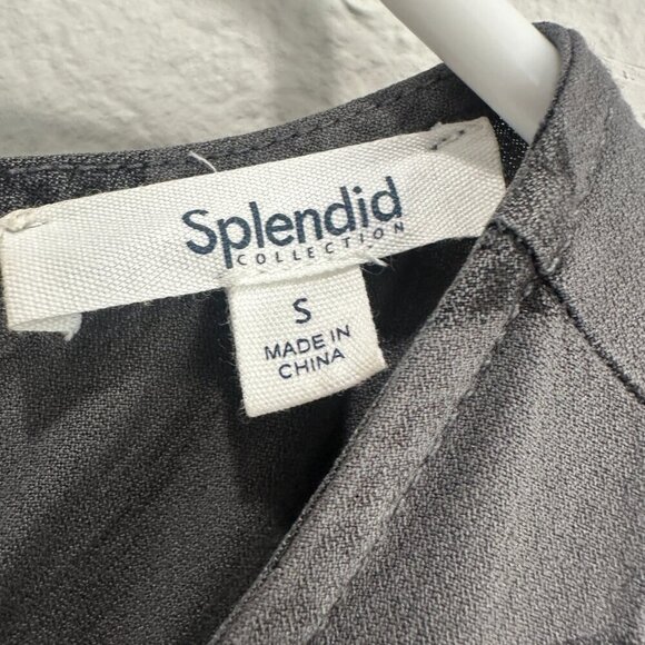 Splendid Faded Black & Gray Camo Sleeveless Wide Leg Jumpsuit - Picture 7 of 8